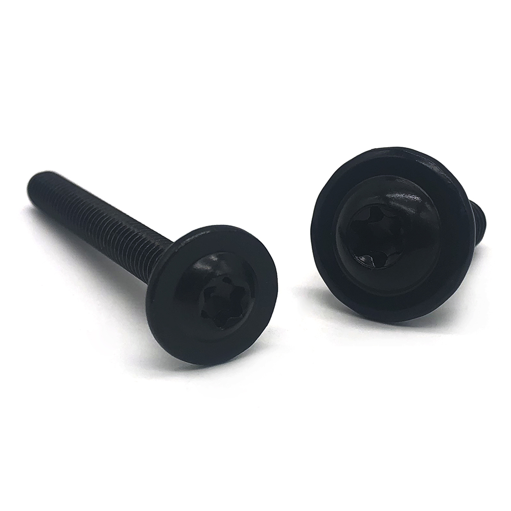 非標(biāo)定制發(fā)黑手擰螺絲梅花墊圈頭螺絲