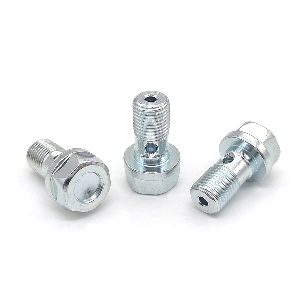 8.8級鍍藍(lán)白鋅法蘭螺栓六角頭油管帶墊螺絲釘M6M8六角小法蘭面螺栓