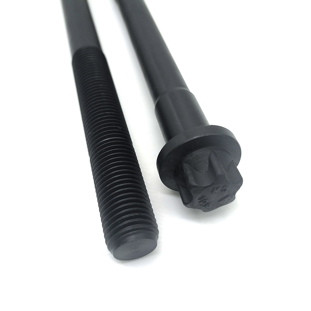 工廠生產(chǎn)六角法蘭螺栓10.9級高強(qiáng)度螺栓發(fā)黑外梅花螺栓定制非標(biāo)螺栓