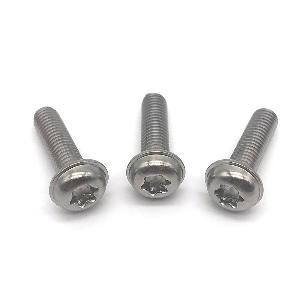 304不銹鋼梅花盤頭帶墊螺絲帶介螺絲 自帶墊螺釘帶帽螺絲定制非標螺絲