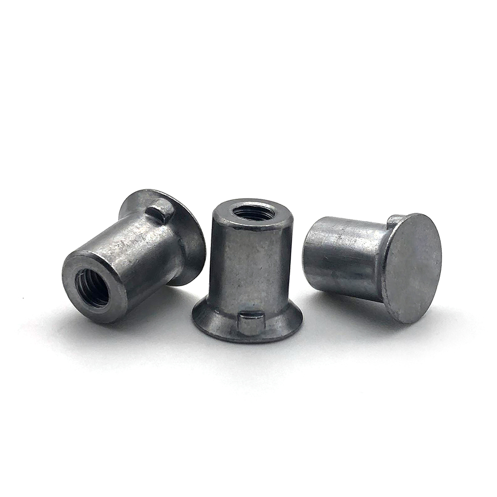 非標(biāo)T型焊接螺母臺(tái)階圓柱螺母法蘭盤(pán)圓柱螺母冷鐓鐵板t帽本色螺母